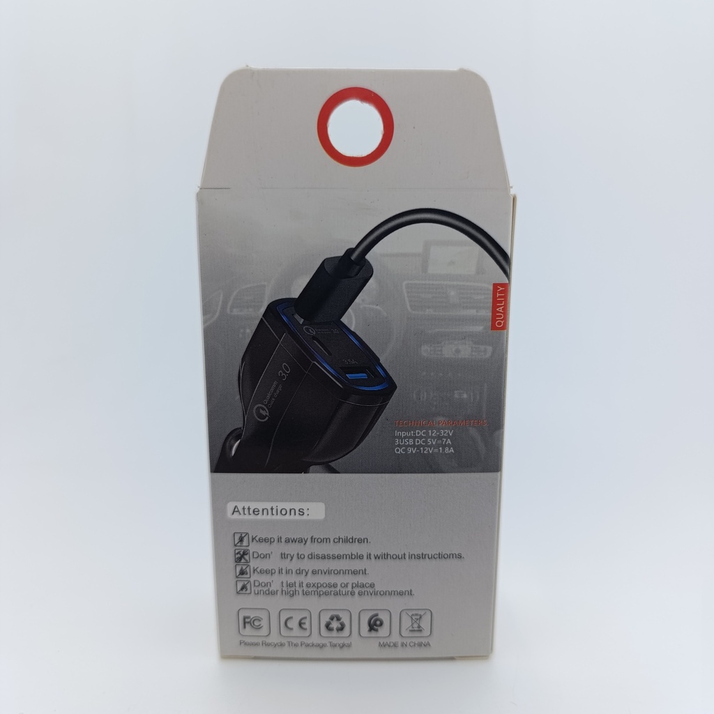 کەلە شەحنی سەیارە Qualcomm QC 3.0 car charger dual USB and PD - SAN