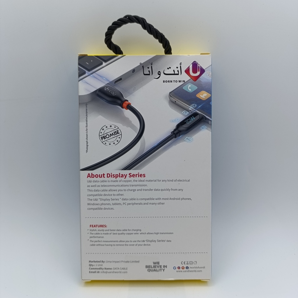 کێبل ئایفۆن Lightning cable U&i UiDC-7560 20W - HER