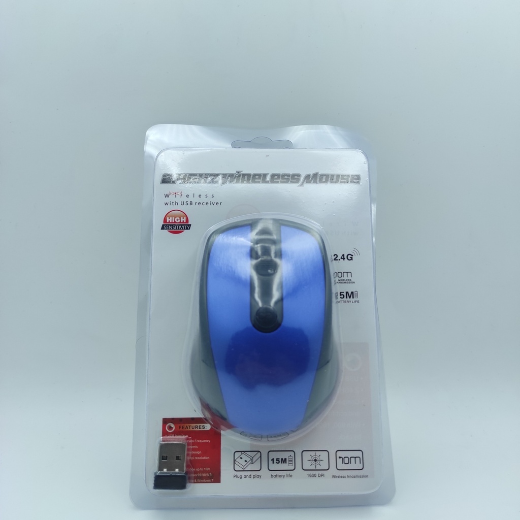 ماوسی بێ کێبل Wireless Mouse 2.4GHZ Blue 