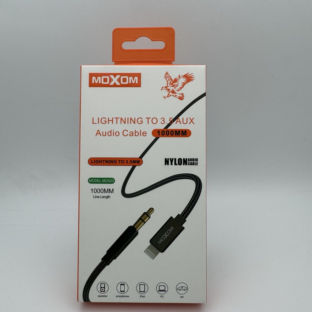 ئۆکسی ئایفۆن MOXOM Lightning to 3.5 AUX MO520 (1m)