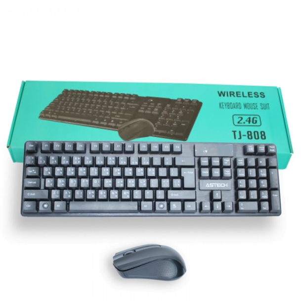 کیبۆردی بێ کێبل و ماوس TJ-808 Wireless Keyboard Mouse Suit 2.4G 