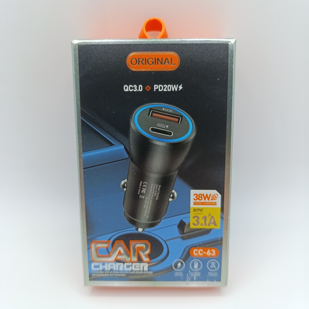 کەلە شحنی سەیارە CC-63 PD and USB 20W Car Charger 