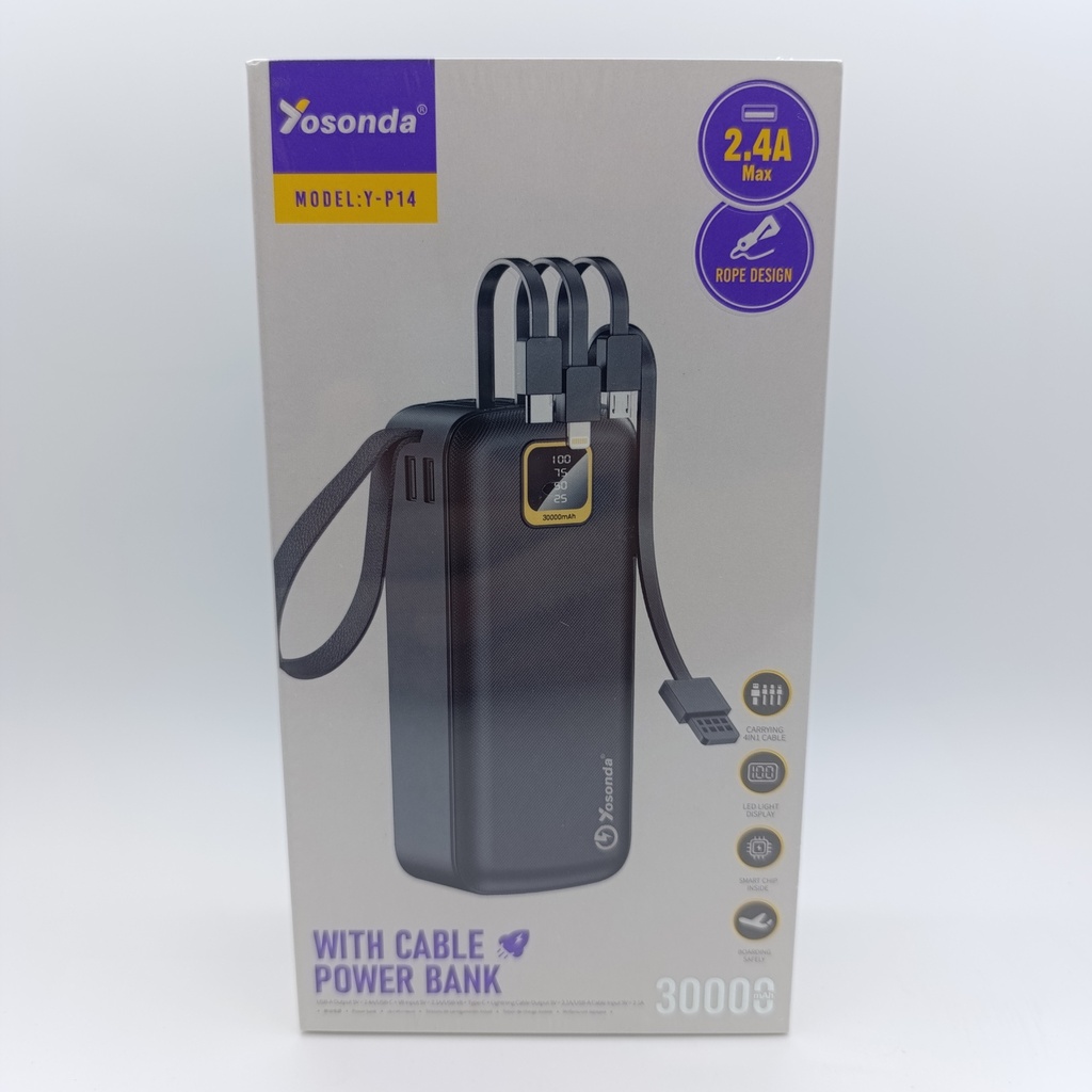 پاوەربانکی کێبل Power Bank Yosonda 30000mAh 