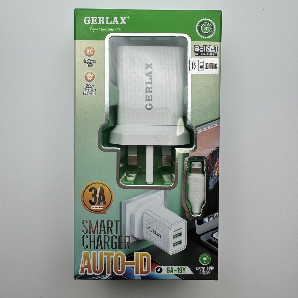 شەحنی کاملی ئایفۆن 2 USB Lightning Charger GERLAX GA-19Y 