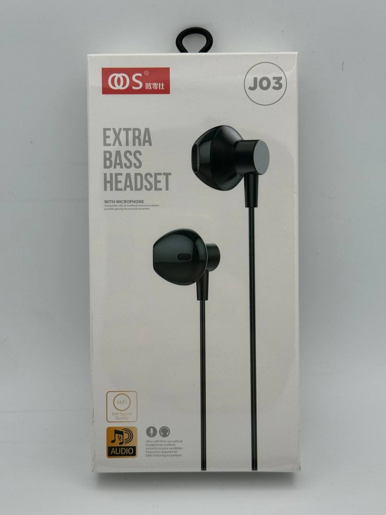 هێدفۆنی کێبل OOS J03 EXTRA BASS HEADSET 