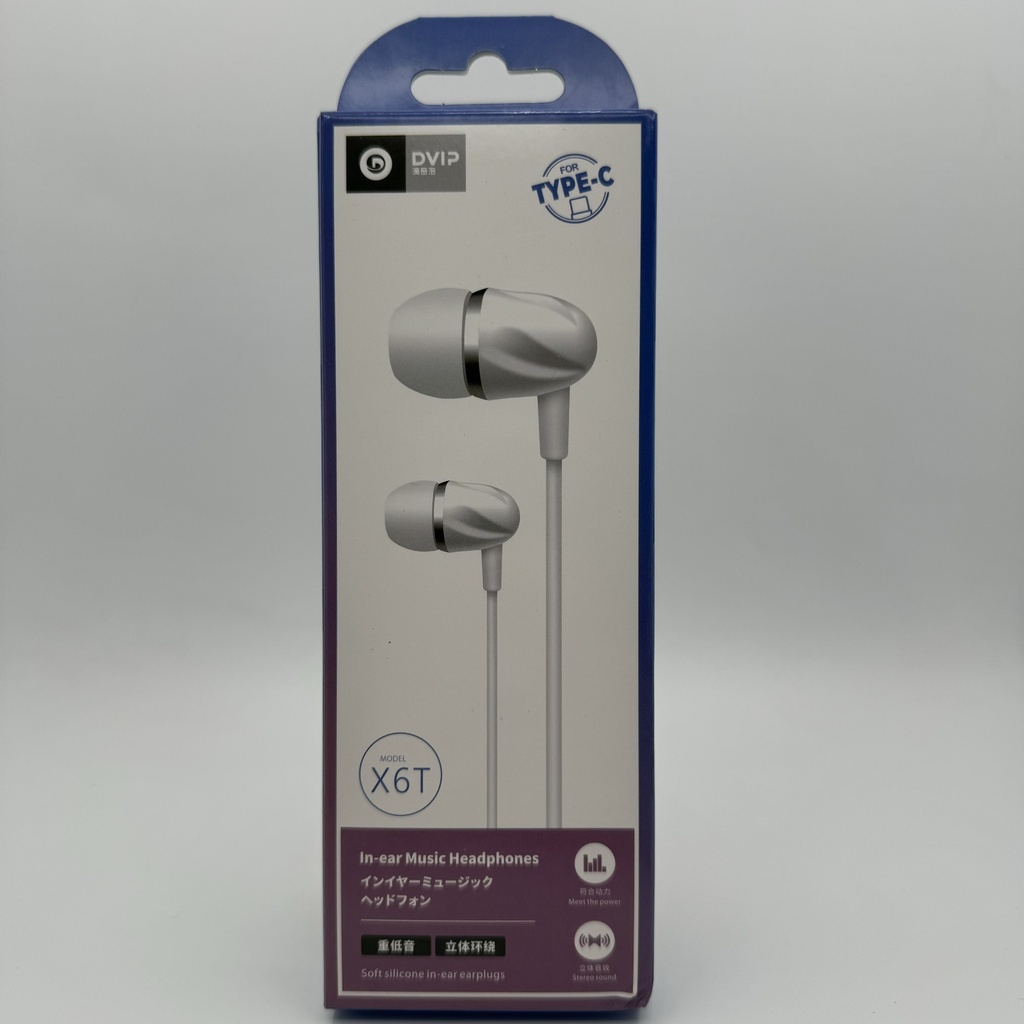هێدفۆنی کێبل تایپ سی DVIP X6T Type-C Headphone 