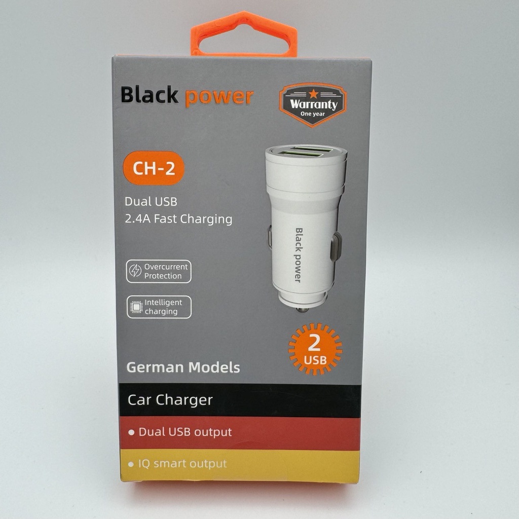 کەلە شەحنی سەیارە Black Power CH2 dual charger USB