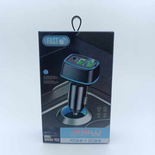 [22] کەلە شحنی سەیارە Fast WKN-702 2xUSB and PD Car Charger 