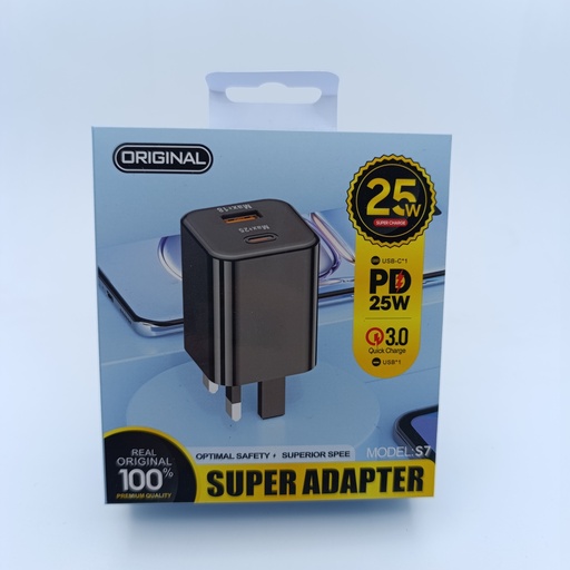 [19] کەلە شحن تایپ سی Original S7 PD/USB 25W Charger 