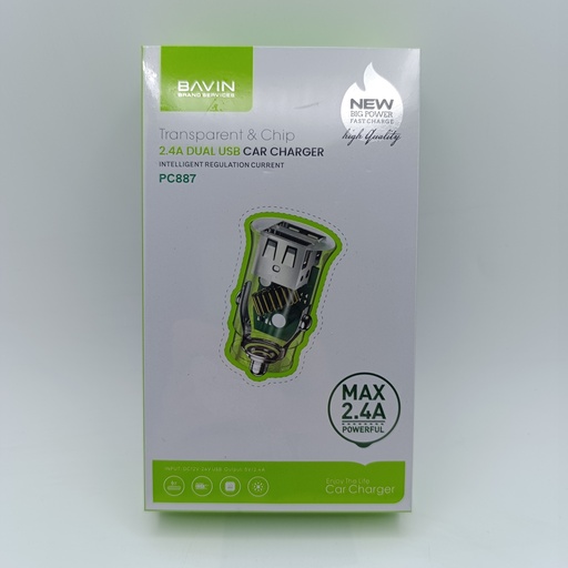 [63] شەحنی کامل ناو سەیارە گالاکسی Micro Car Charger USBx2 BAVIN 