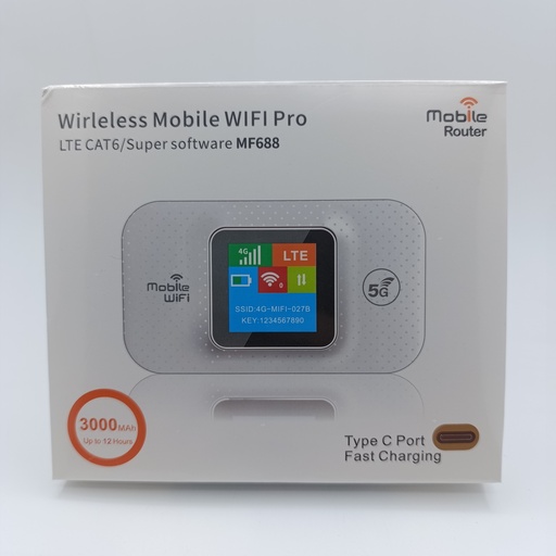 [43] جیهازی وایفای WIFI Pro 5G 3000mAh Type-C Mobile WiFi MF688 