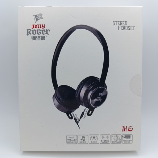 [515] هێدسێتی بلوتوز Bluetooth+AUX Stereo Headset JOLLY ROGEC M6 