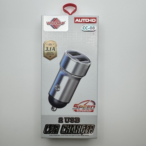 [392] کەلە شەحنی ناو سەیارە 2 USB Car Charger WISDOMUP CC-08 