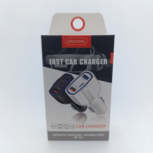 [497] کەلە شەحنی سەیارە Qualcomm QC 3.0 car charger dual USB and PD 